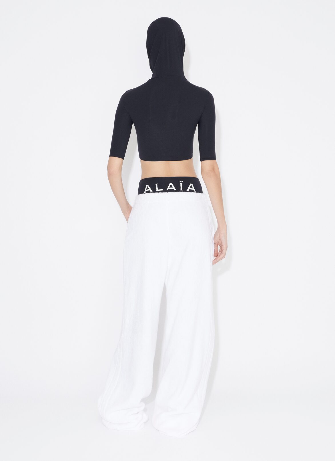 LOOSE PANTS IN COTTON TERRY ALAÏA WHITE LOOSE PANTS IN COTTON TERRY